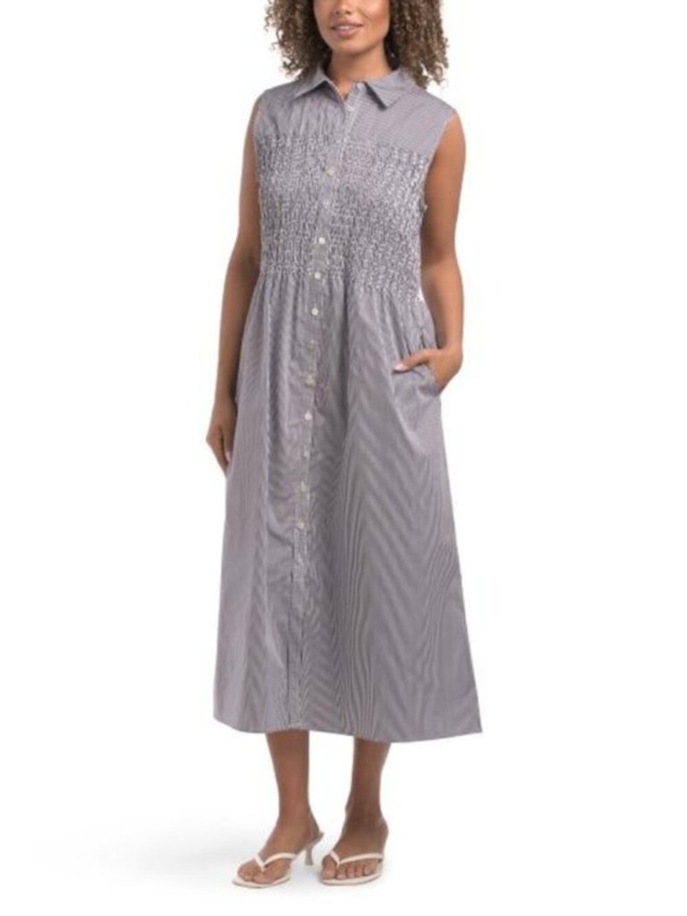AVEC LES FILLES Button Front Collared Dress